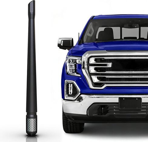 هوائي قصير من ألياف الكربون TEKK متوافق مع Ford / F150 / F250 / F350 / F450 / F550 / Bronco / 7.9 بوصة مطاط مرن ممتاز/مصمم لتعزيز استقبال إشارة راديو FM/AM in Kuwait