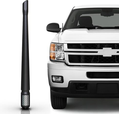 هوائي قصير من ألياف الكربون TEKK متوافق مع Ford / F150 / F250 / F350 / F450 / F550 / Bronco / 7.9 بوصة مطاط مرن ممتاز/مصمم لتعزيز استقبال إشارة راديو FM/AM in Kuwait