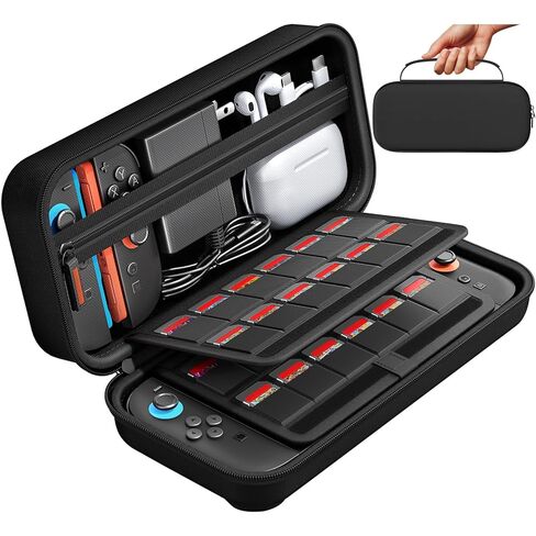 daydayup Switch Carrying Case Compatible with Nintendo Switch 2, with 24 Games Cartridges Protective Hard Shell Travel Carrying Pouch DS Case Green in Kuwait