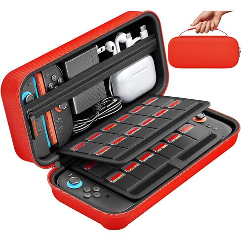 daydayup Switch Carrying Case Compatible with Nintendo Switch 2, with 24 Games Cartridges Protective Hard Shell Travel Carrying Pouch DS Case Green in Kuwait