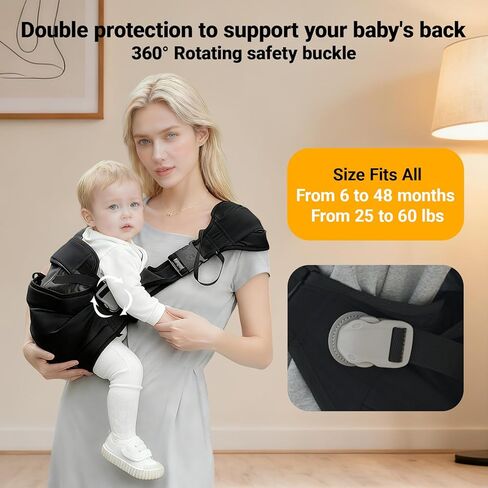 Baby Sling Carrier,Baby Carrier Newborn to Toddler,Adjustable Lightweight Toddler Carrier 25-60 lbs,Ideal for Home,Shopping,and Travel in Saudi Arabia