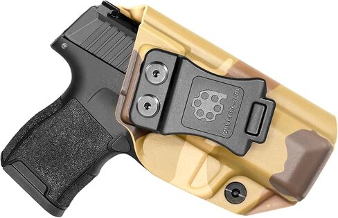 Sig P365 Holster IWB Kydex Custom Fit: Sig Sauer P365 / P365-SAS / P365X مسدس - داخل حزام الخصر المخفي - Adj. احتفاظ غير قادر و"Posi-Click" - بدون تآكل - بدون توتر - صنع في الولايات المتحدة الأمريكية بواسطة Amberide in Kuwait