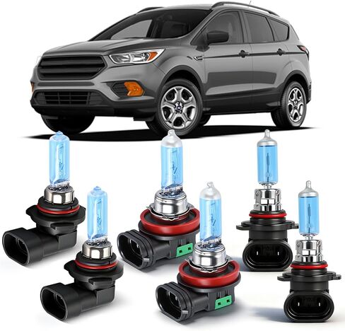 OQSNCV مناسب لمصابيح الهالوجين الأمامية Ford Escape (2017-2023)، 9005 شعاع عالٍ + شعاع منخفض H11 + طقم مصابيح بديلة للمصابيح الأمامية للضباب H11 100 وات 12 فولت، حزمة من 6 in Saudi Arabia