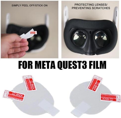 قطعتان من غشاء عدسة Vr الشفاف لـ Quest 3، واقي غطاء عدسة vr لـ Quest 3، فيلم بديل، غطاء عدسة مضاد للخدش، ملحقات فيلم بديلة لسماعات الواقع الافتراضي للكمبيوتر الشخصي in Saudi Arabia
