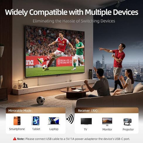 محول إرسال HDMI لاسلكي من llano T1، موسع لاسلكي لبث الوسائط والفيديو/الصوت/الملفات HDMI من الكمبيوتر المحمول والكمبيوتر الشخصي والهاتف الذكي إلى شاشة عرض HDTV، 1080 بكسل عند 30 هرتز in Saudi Arabia