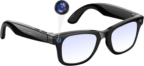 نظارات ذكية لكاميرا AI بدقة 8 ميجابكسل مضادة للاهتزاز لصور 4K وتسجيل فيديو/تسجيل 1080 بكسل، ترجمة فورية، مساعد صوت AI، التعرف على الصور، نظارات شمسية للمكالمات/السفر بالموسيقى، الرياضة (نظارات شمسية) in Kuwait
