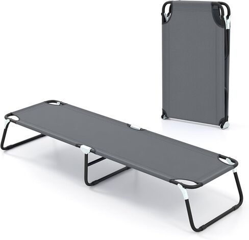 Goplus Folding Camping Cot, Sleeping Cots for Adults Kids | Heavy Duty Collapsible Foldable Camping Bed with Non-Slip Foot Pad, for Indoor, Outdoor, Hiking, Camping, Fishing in Saudi Arabia