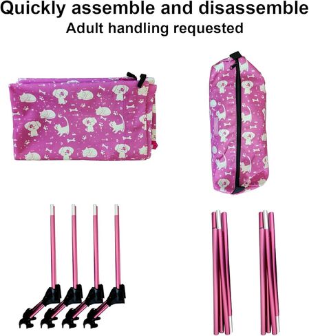 Kids Camping Cot and Toddler Travel Bed | Lightweight and Compact Cots for Sleeping | Portable Folding Cot for Toddler, Kids, Youth and Even Adults (Pink, 63" x 23.5") in Saudi Arabia