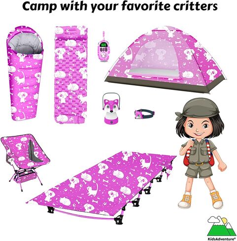 Kids Camping Cot and Toddler Travel Bed | Lightweight and Compact Cots for Sleeping | Portable Folding Cot for Toddler, Kids, Youth and Even Adults (Pink, 63" x 23.5") in Saudi Arabia