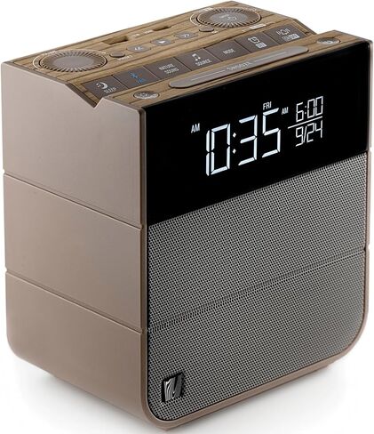 Soundfreaq Sound Rise II، SFQ-16 (إصدار الفندق): راديو منبه بجانب السرير ومكبر صوت بلوتوث، مع شاشة عرض كبيرة، راديو FM، شحن USB سريع، وصوت طبيعي (أسود) in Saudi Arabia