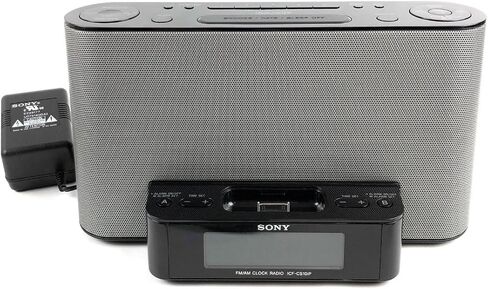Sony ICFCS10iP - AM/FM Clock Radio with iPod/iPhone Speaker Dock. (Renewed) in Kuwait