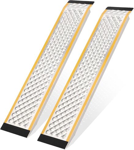 سلالم تحميل من الألومنيوم ثقيلة 2-Pack ، سعة 880 رطل ، منحدرات سقيفة مضادة للانزلاق لدراجة نارية/دراجة نارية ATV/العشب إلى المرآب/السقيفة/الحظيرة in Kuwait