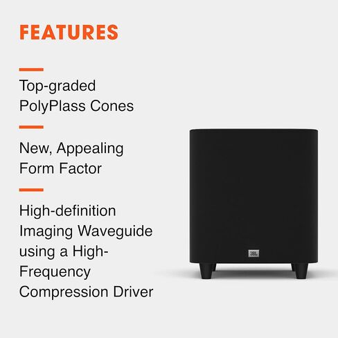 JBL Studio 650P, Dark Wood - Powered Subwoofer - 10" PolyPlas Cone Woofer with Dual Down-Firing Tuned Ports & 250w Rms Amplifier in Saudi Arabia