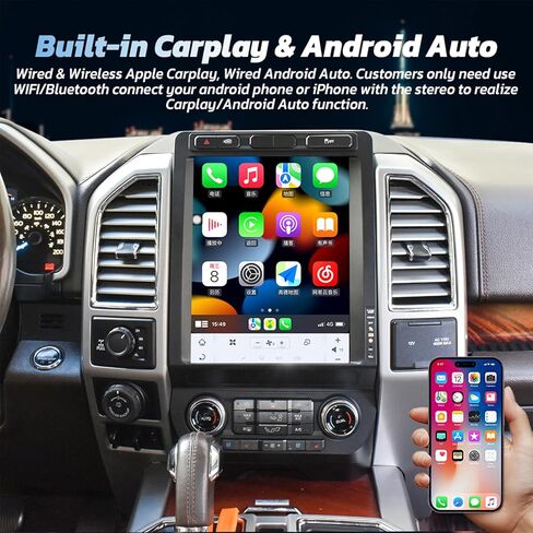 راديو سيارة Android 13 مقاس 12.1 بوصة لسيارة Ford F150 2015-2022 F250 F350 F450 2017-2022، ترقية ستريو السيارة Snapdragon 665، وحدة رأس شاشة تعمل باللمس طراز Tesla Carplay، Android Auto، WiFi، 4G، AM FM، تمهيد سريع in Saudi Arabia
