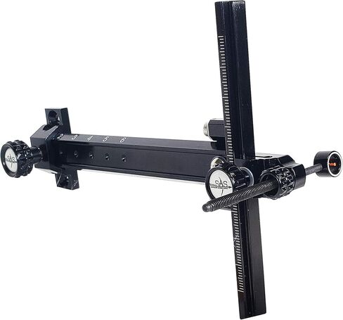 SAS Archery Recurve Bow CNC Target Sight T Shape Adjustable with Ring and Single Fiber Optical Pin Sight Aluminum Detachable for Compound Competition Olympic Style Hunting Practice Range RH or LH in Saudi Arabia
