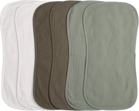 أقمشة تجشؤ الموسلين مقاس 20 بوصة × 10 بوصة، عبوة من القطن بنسبة 100% بوزن 6 قطع، ناعمة للغاية وذات قدرة على الامتصاص، مناسبة للأولاد والبنات in Kuwait