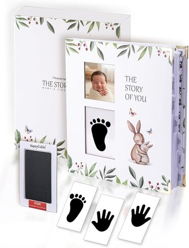 Baby Memory Book with Hand & Footprint Ink Pad | Keepsake Journal for Newborn to 5 Years | Baby Milestone Record Book | Capture Precious Memories & Child Growth in Saudi Arabia