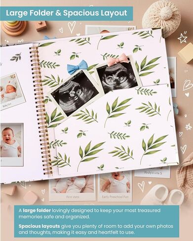 Baby Memory Book with Hand & Footprint Ink Pad | Keepsake Journal for Newborn to 5 Years | Baby Milestone Record Book | Capture Precious Memories & Child Growth in Saudi Arabia
