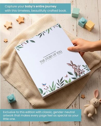 Baby Memory Book with Hand & Footprint Ink Pad | Keepsake Journal for Newborn to 5 Years | Baby Milestone Record Book | Capture Precious Memories & Child Growth in Saudi Arabia