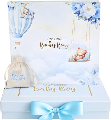 Luxury Baby Girl Memory Book Set – Keepsake Journal & Milestone Album from Pregnancy to Age 5 with Premium Gift Box, Storage Pouch & Keepsake Envelope – Baby Shower & Newborn Gift in Saudi Arabia