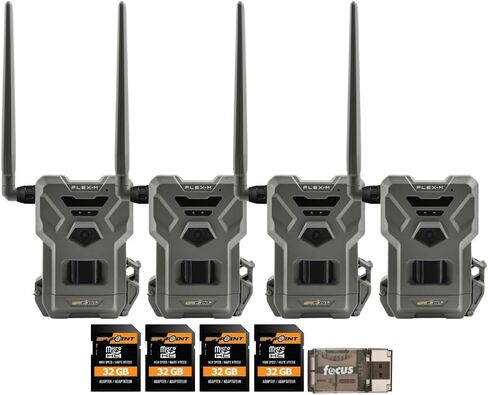 Spypoint Flex M Twin Pack 28MP Cellular Trail Cameras Bundle with 32GB High-Speed Memory Card (2-Pack) and High-Speed Card Reader (4 Items) in Saudi Arabia