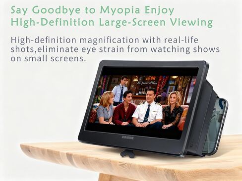 Smartphone Screen Magnifier 3D HD Foldable Amplifier Phone Stand with Adjustable Angle Gift for Mom Dad Family Portable Universal Enlarger Movies Gaming Video (Black) in Saudi Arabia