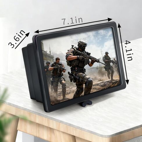 Smartphone Screen Magnifier 3D HD Foldable Amplifier Phone Stand with Adjustable Angle Gift for Mom Dad Family Portable Universal Enlarger Movies Gaming Video (Black) in Saudi Arabia