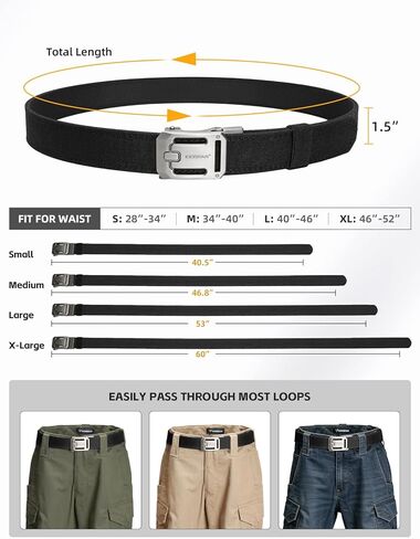 حزام سقاطة تكتيكي من IDOGEAR SPORTS مقاس 1.5 بوصة EDC & CCW حزام بندقية للرجال يعزز حزام النايلون 1000D مع إطلاق سريع قابل للتعديل in Saudi Arabia