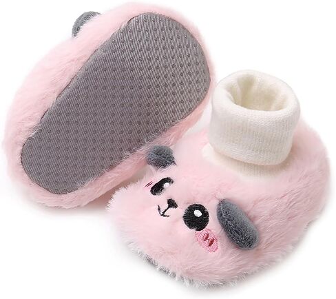 Unisex Baby Cotton Fleece Booties Newborn Boys Girls Plush Cotton Socks Soft Sole Warm Winter Infant Slippers Toddler Crib Shoes in Saudi Arabia