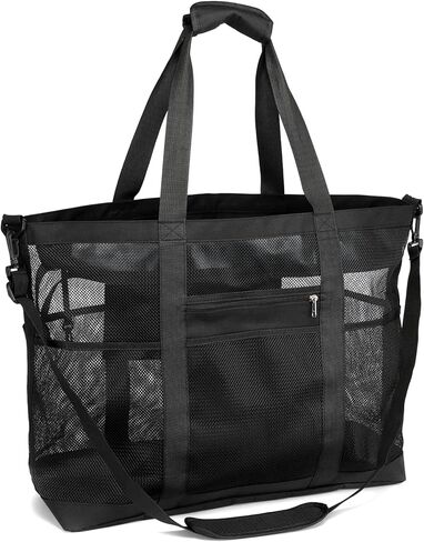 F -Color Mesh Beach Bag Family - حقيبة حمل كبيرة لـ Cruise Pool Toys Beach Exsentials in Kuwait