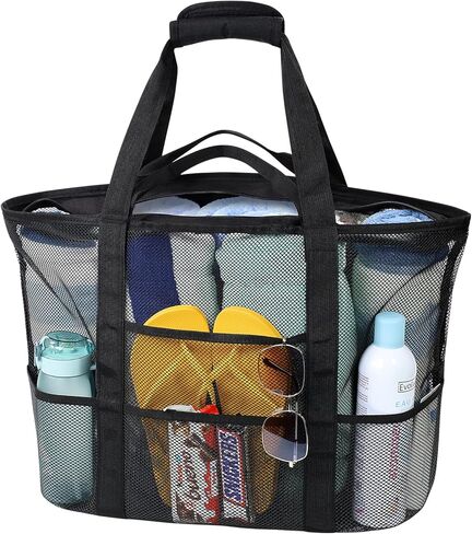 F -Color Mesh Beach Bag Family - حقيبة حمل كبيرة لـ Cruise Pool Toys Beach Exsentials in Kuwait