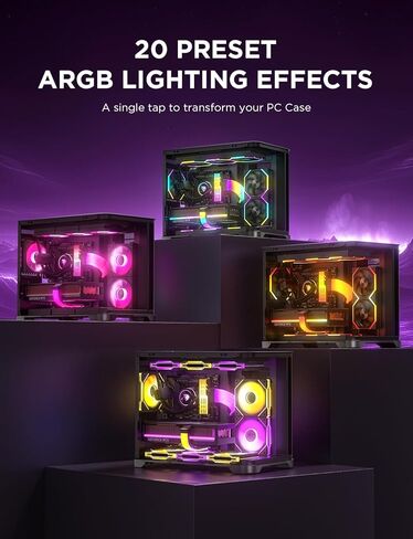 AsiaHorse [20+إضاءة مخصصة حصرية] محور مروحة ASH-S1 ARGB، وضع فريد لتعلم الألوان وتأثيرات محددة مسبقًا، 9 منافذ PWM وARGB قابل للتحكم مع جهاز تحكم عن بعد، متوافق مع Aura Sync، لبناء جهاز كمبيوتر مخصص in Kuwait