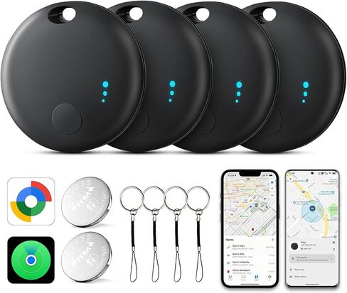 علامات تعقب الهواء 2026 لأجهزة Android أو iOS، نظام مزدوج لكل من iOS وAndroid Tracker، تطبيق Find My أو Google'S Find Hub، علامات تعقب ذكية مع حلقة مفاتيح، مكتشف المفاتيح/متعقب الأمتعة للمفاتيح والأمتعة والمحفظة in Kuwait