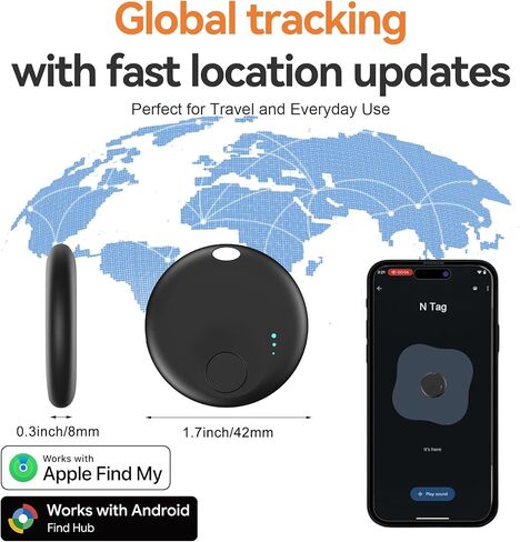 علامات تعقب الهواء 2026 لأجهزة Android أو iOS، نظام مزدوج لكل من iOS وAndroid Tracker، تطبيق Find My أو Google'S Find Hub، علامات تعقب ذكية مع حلقة مفاتيح، مكتشف المفاتيح/متعقب الأمتعة للمفاتيح والأمتعة والمحفظة in Kuwait