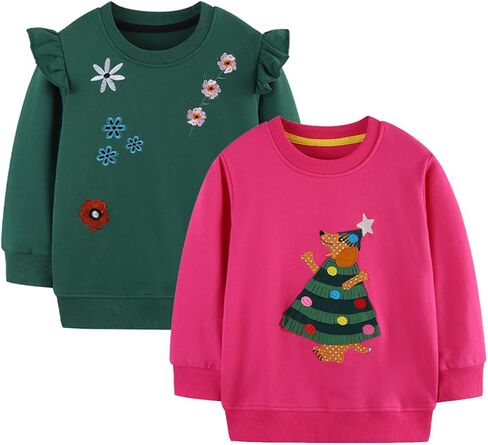 Toddler Girl Sweatshirt Crewneck Long Sleeve Shirt Girls Fall Pullover Tops Clothes in Kuwait