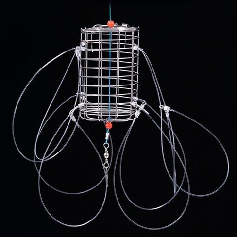 Fish Cage Feeder 8 Rings Fishing Tackle Nylon Thread Bait Cage Professional Stainless Steel Lure Trap Lobster in Saudi Arabia
