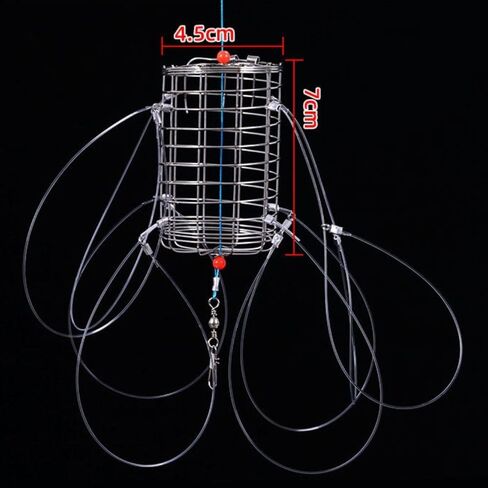 Fish Cage Feeder 8 Rings Fishing Tackle Nylon Thread Bait Cage Professional Stainless Steel Lure Trap Lobster in Saudi Arabia