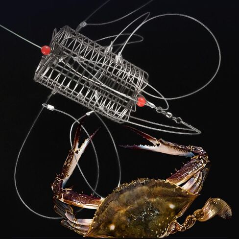 Fish Cage Feeder 8 Rings Fishing Tackle Nylon Thread Bait Cage Professional Stainless Steel Lure Trap Lobster in Saudi Arabia