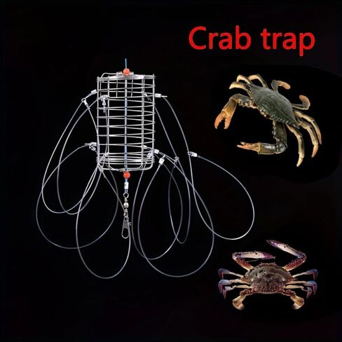 Fish Cage Feeder 8 Rings Fishing Tackle Nylon Thread Bait Cage Professional Stainless Steel Lure Trap Lobster in Saudi Arabia