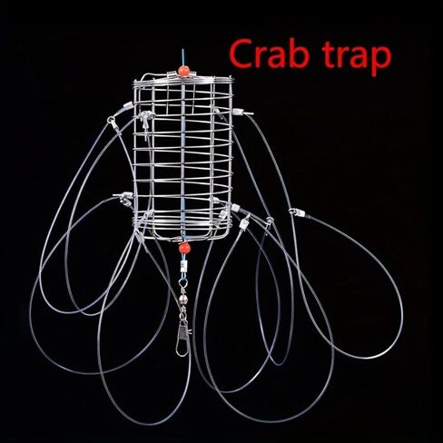 Fish Cage Feeder 8 Rings Fishing Tackle Nylon Thread Bait Cage Professional Stainless Steel Lure Trap Lobster in Saudi Arabia