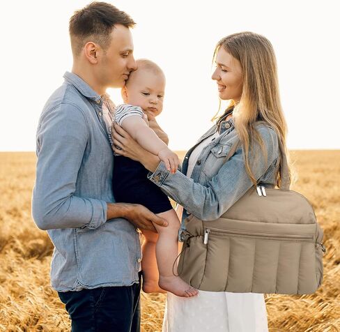 Diaper Bag Tote, Puffer Diaper Tote Bags Crossbody Hospital Bag Travel Large Mommy Bag, with Pacifier Case in Saudi Arabia