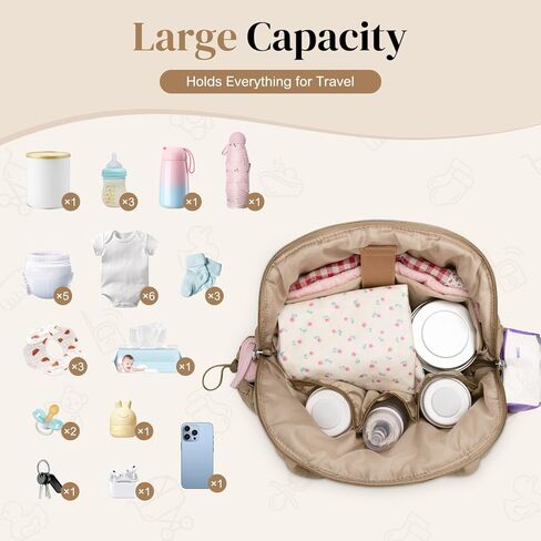 Diaper Bag Tote, Puffer Diaper Tote Bags Crossbody Hospital Bag Travel Large Mommy Bag, with Pacifier Case in Saudi Arabia