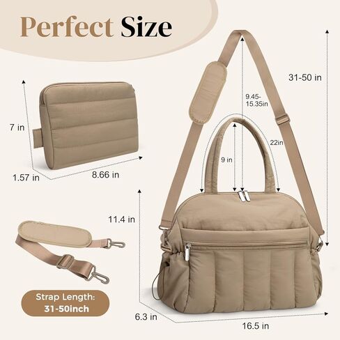 Diaper Bag Tote, Puffer Diaper Tote Bags Crossbody Hospital Bag Travel Large Mommy Bag, with Pacifier Case in Saudi Arabia