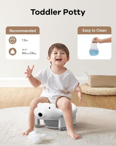 Baby Potty Training Seat with Step Stool, Potty Training Toilet for Baby to Toddler with Trash Bags and Spout Extender, Kids Portable Potty and Step Stool Set in Saudi Arabia