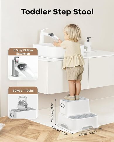 Baby Potty Training Seat with Step Stool, Potty Training Toilet for Baby to Toddler with Trash Bags and Spout Extender, Kids Portable Potty and Step Stool Set in Saudi Arabia