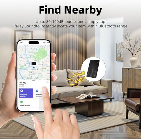 Wallet Tracker Card,Thin Finder, Item Finder Works with Apple Find My (iOS Only), IP68 Waterproof Item Locator for Luggage Tags, Passports, Bags (1 Black) in Saudi Arabia