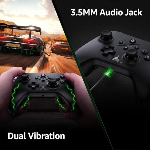 وحدة تحكم لاسلكية IWGAME لأجهزة Xbox One/PC، وحدة تحكم الألعاب مع مجدافين خلفيين، تدعم Turbo، Macro، رسم الخرائط الرئيسية، متوافقة مع Xbox One/Android/IOS/PC/X-One S/X، X-Series S/X (أسود) in Kuwait