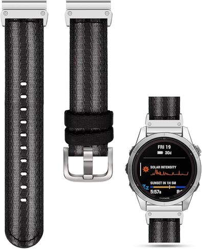سوار من النايلون المنسوج متوافق مع Garmin Fenix ​​8 47MM/Fenix ​​E 47MM/Fenix ​​7/Fenix ​​6 Pro/Fenix ​​5/935/945/Descent G1/EPIX Gen 2 سريع الملاءمة وحزام معصم رياضي بديل ناعم قابل للتنفس in Kuwait