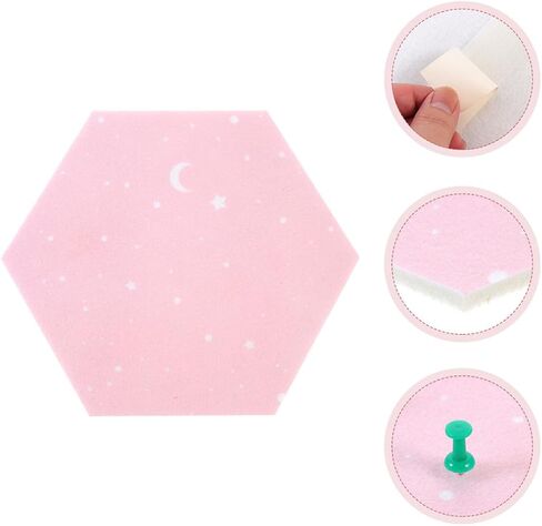 لوحة لباد سداسية الجدار ملصق سميك DIY صورة مذكرة عرض ملصق لوحة لباد زخرفية ذاتية اللصق لتزيين جدران المنزل والمكتب والمعيشة in Saudi Arabia