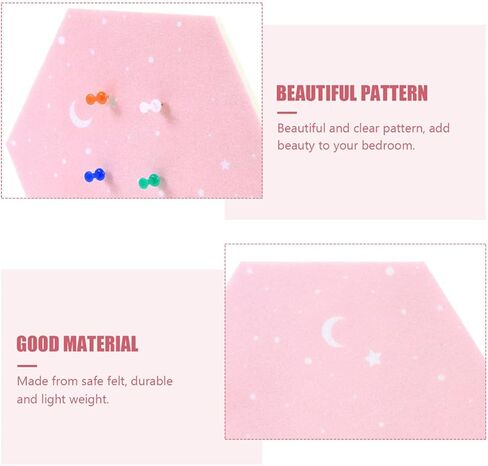 لوحة لباد سداسية الجدار ملصق سميك DIY صورة مذكرة عرض ملصق لوحة لباد زخرفية ذاتية اللصق لتزيين جدران المنزل والمكتب والمعيشة in Saudi Arabia